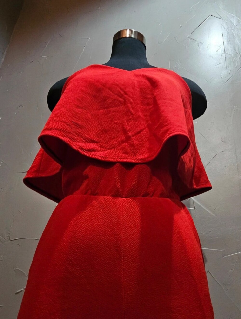 Red Off-Shoulder Ruffle Midi Dress - Women